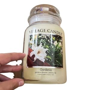 Village Candle Gardenia Large Apothecary Jar Candle 21.25 oz White Floral Scent
